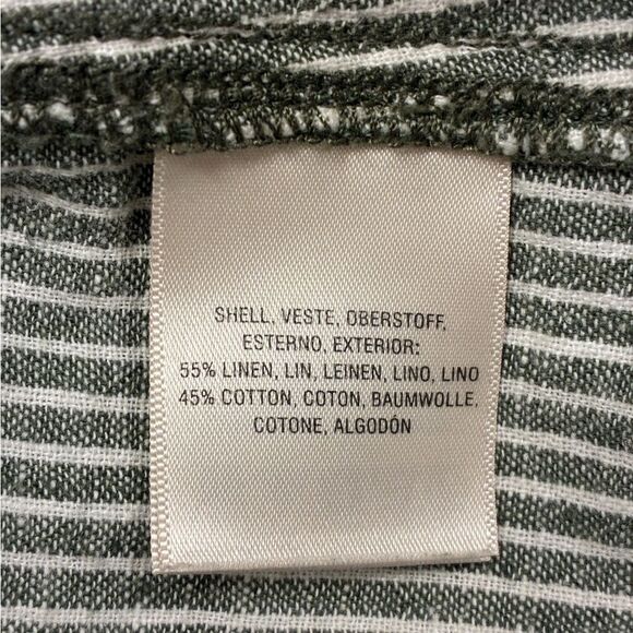 ANTHROPOLOGIE Seashore Linen Pants Green White Stripe Women’s Size Small - Picture 9 of 9